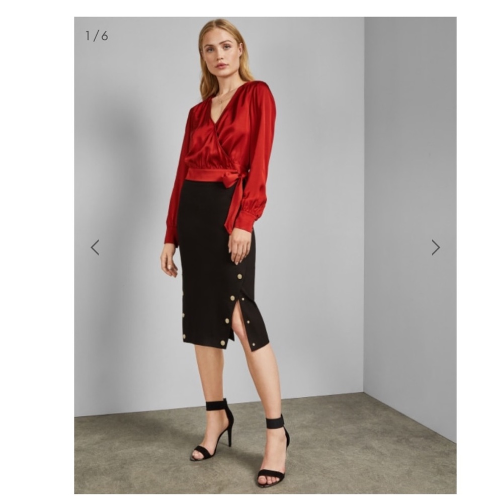 Ted Baker London Button Detail Pencil Skirt